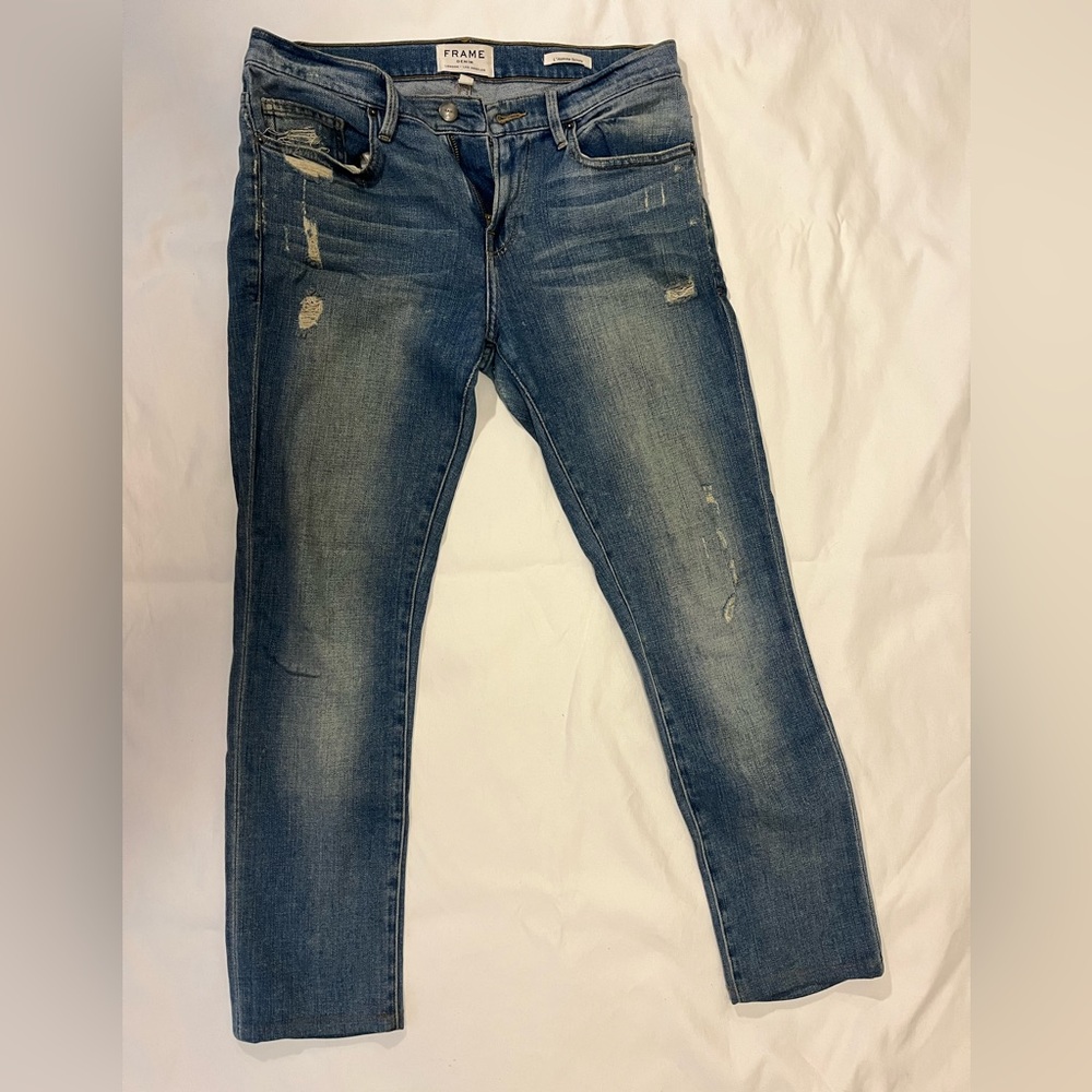 Frame Denim, distressed men’s jeans size 30, blue.